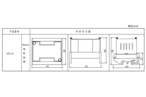 jzs g 53端子排靜態(tài)延時(shí)中間繼電器開孔尺寸及主要用途 上海上繼科技